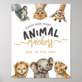 Safari-dieren wild één modern Baby shower wild Poster (Voorkant)