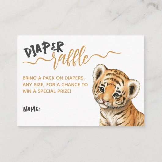 Safari-dieren wild één moderne Baby shower luier Informatiekaartje (Voorkant)