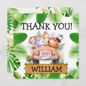 Safari Dieren Wild Een Verjaardag Bedankkaart (Voorkant / Achterkant)