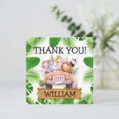 Safari Dieren Wild Een Verjaardag Bedankkaart (Staand voorkant)