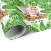 Safari Dieren Wild Een Verjaardag Cadeaupapier (Rol Hoek)