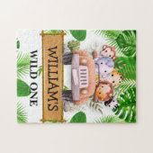 Safari Dieren Wild Een Verjaardag Legpuzzel (Horizontaal)