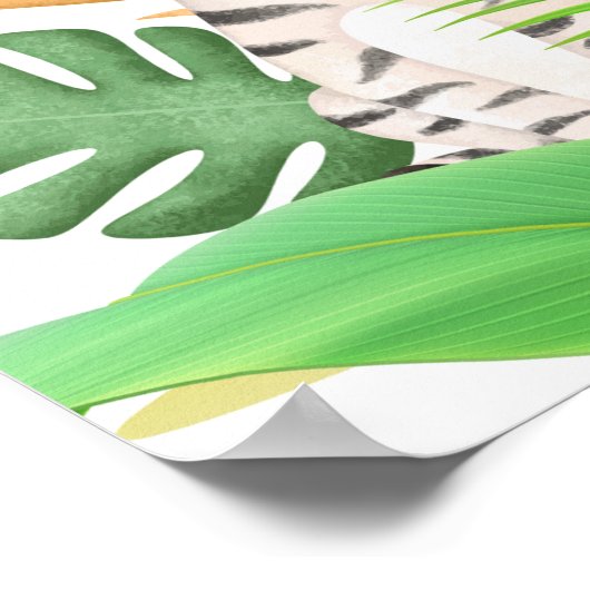 Safari Dieren Wild Een Verjaardag Poster (Hoek)