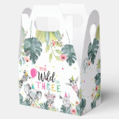 Safari Dieren Wild en drie verjaardag Roze Meisje Bedankdoosjes (Geopend)