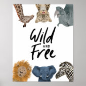 Safari Dieren Wild en Vrij Slaapkamer Poster (Voorkant)