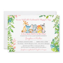 Safari Dieren Wild Oerwoud Girl Baby shower