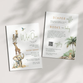 Safari Dieren "Wild One" | Alles in één Baby showe Kaart