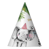 Safari Dieren Wild One Birthday Party Pet Feesthoedjes (Links)