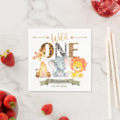 Safari Dieren Wild One Birthday Servetten (Insitu)