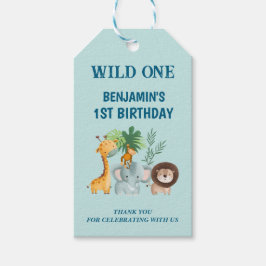 Safari Dieren Wild One Feest Dank U Favor Cadeaulabel