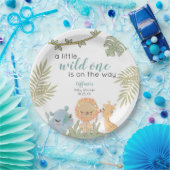 Safari Dieren Wild One Girl Baby shower Papieren Bordje (Feest)