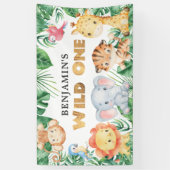 Safari Dieren Wilde 1 1e verjaardag Banner (Verticaal)