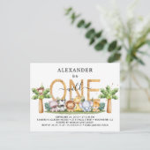 Safari Dieren Wilde 1 1e verjaardag Uitnodiging (Staand voorkant)