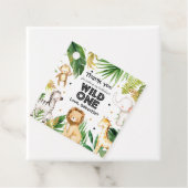 Safari Dieren Wilde Eén eerste verjaardag Bedankjes Labels (In situ)