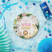 Safari Dieren Wilde Eén eerste verjaardag Papieren Bordje (Feest)