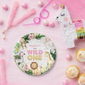 Safari Dieren Wilde Eén eerste verjaardag Papieren Bordje (Feest)