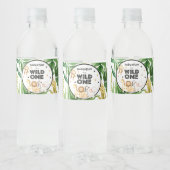 Safari Dieren Wilde Eén eerste verjaardag Waterfles Etiket (Flessen)