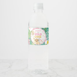 Safari Dieren Wilde Eén eerste verjaardag Waterfles Etiket