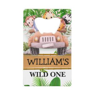 Safari Dieren Wilde Eén JUNGLE Verjaardag Creditkaart Flessenopener