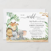Safari Dieren Wilde met Baby shower van Uitzonderi Kaart (Voorkant)