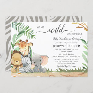 Safari Dieren Wilde met Baby shower van Uitzonderi Kaart