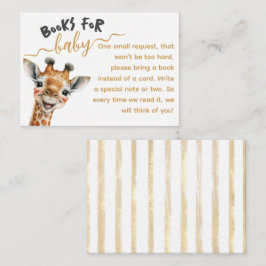 Safari-dieren willen een modern Baby shower boeken Informatiekaartje
