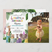 Safari Dieren wordt op zaterdag uitgenodigd met fo Kaart (Voorkant / Achterkant)