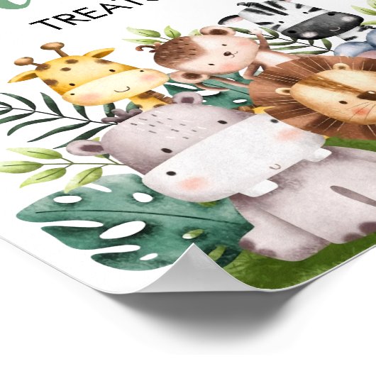Safari Dieren Zoet Treats teken, Wild ONE Poster (Hoek)