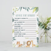 Safari Dierenadvies Baby shower Spelactiviteit Briefpapier (Staand voorkant)