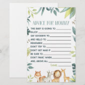 Safari Dierenadvies Baby shower Spelactiviteit Briefpapier (Voorkant / Achterkant)