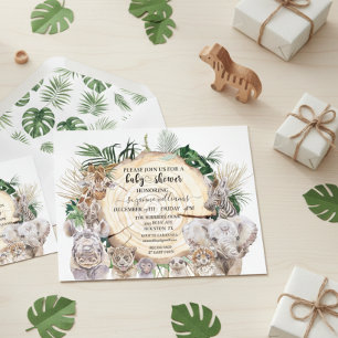Safari Dierenbaby's Aquarel Jungle Baby Borrel