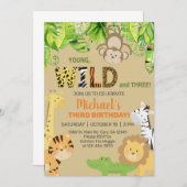 Safari dierenkast derde verjaardag. kaart (Voorkant / Achterkant)