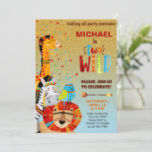 Safari dierenkast tweede tweede verjaardag. kaart (Staand voorkant)