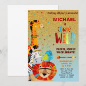 Safari dierenkast tweede tweede verjaardag. kaart (Voorkant / Achterkant)