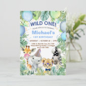 Safari dierenkast Wild Een eerste verjaardag uitno Kaart (Staand voorkant)