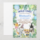 Safari dierenkast Wild Een eerste verjaardag uitno Kaart (Voorkant / Achterkant)