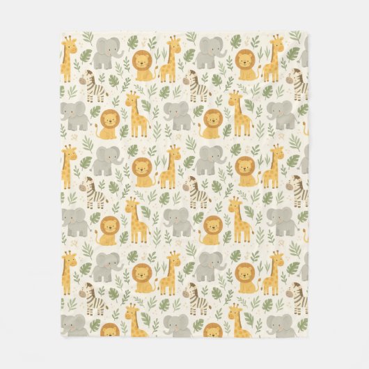 Safari dierenkinderkamer print fleece deken (Voorkant)