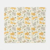 Safari dierenkinderkamer print fleece deken (Voorkant (Horizontaal))