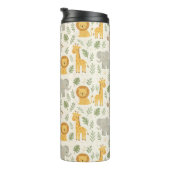 Safari dierenkinderkamer print thermosbeker (Geroteerd rechts)