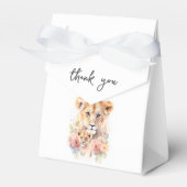 Safari Dierenleeuw Bloemen Moeder Baby shower Bedankdoosjes (Voorkant Zijde)