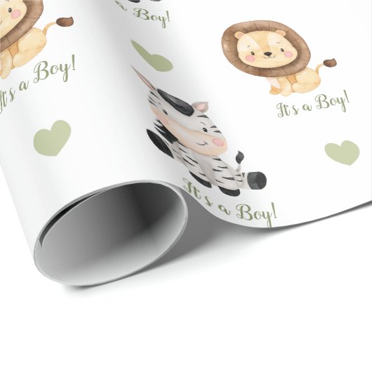 Safari Dierenpakpapier (gepersonaliseerd) Cadeaupapier (Rol Hoek)