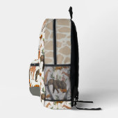 Safari Dierenpatroon Olifant Giraffe Bedrukte Rugzak (Rechts)