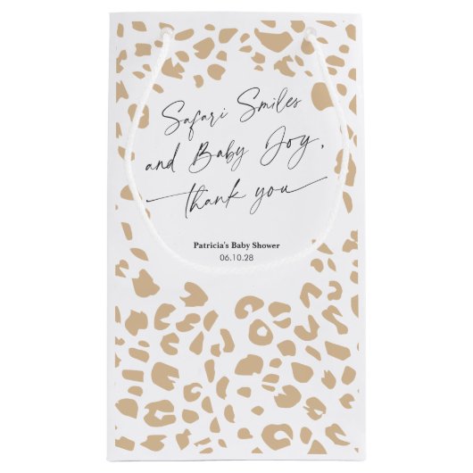 Safari dierenprint Modern Baby shower Goodie tas Klein Cadeauzakje (Achterkant)