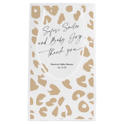 Safari dierenprint Modern Baby shower Goodie tas Klein Cadeauzakje (Voorkant)