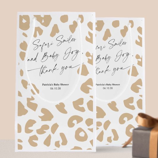 Safari dierenprint Modern Baby shower Goodie tas Klein Cadeauzakje