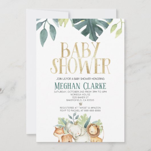 Safari dierentuin Oerwoud Dier Vertrouwd Baby show Kaart (Voorkant)