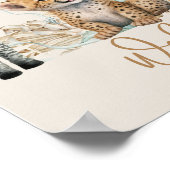 Safari dierenvingerafdruk gastenboek baby shower poster (Hoek)