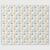 Safari Dierlijk Baby shower of Verjaardag Cadeaupapier (Vlak)