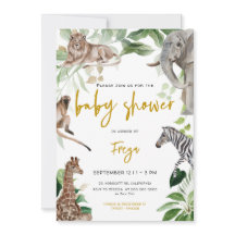 Safari Dierlijk Oerwoud Genderneutraal Baby shower