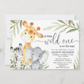 Safari dierlijk wild één geslachtsneutraal baby sh kaart (Voorkant)